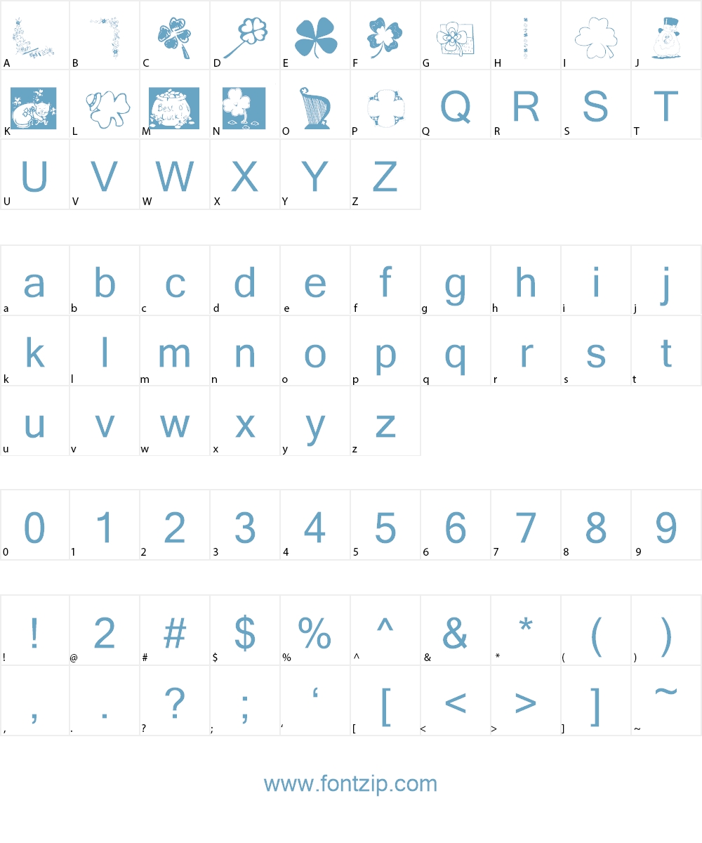 KR Irish Kat 3 Font Character
